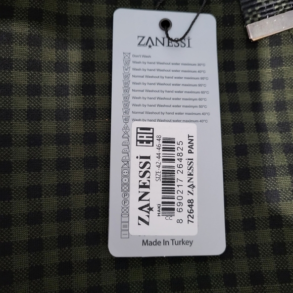 Zanessi Checkerboard Skinny Pants Size 18(Turkish 48) NWT - Picture 7 of 10